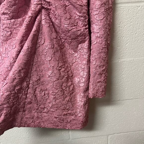 GANNI Stretch Jacquard V Neck Mini Dress in Orchid Smoke Pink Size 34 2 - Picture 8 of 15